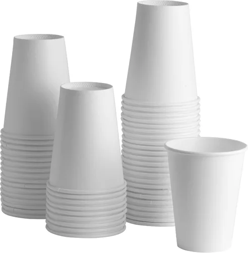 GUSTO [Paquete de 100 tazas calientes de papel, tazas de café, 12 onzas, paquete anteriormente cómodo) 12 oz. - Blanco