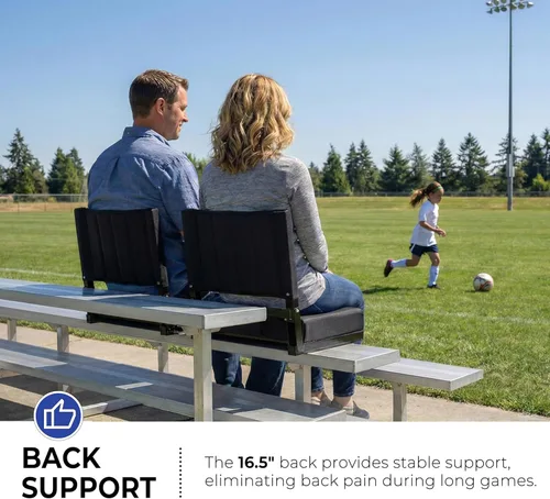 Miniatura 4 de SPORT BEATS Stadium Seats with Back Support Bleacher Chairs with Back and Cushion Thick Padded Bleacher Seats Includes Shoulder Strap