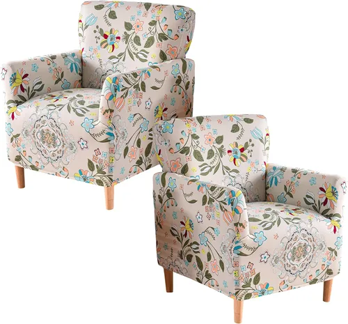 Miniatura 66 de Fundas de jacquard para sillón de banquete, fundas suaves para sillón, fundas elásticas de 1 pieza para sala de estar, funda antideslizante