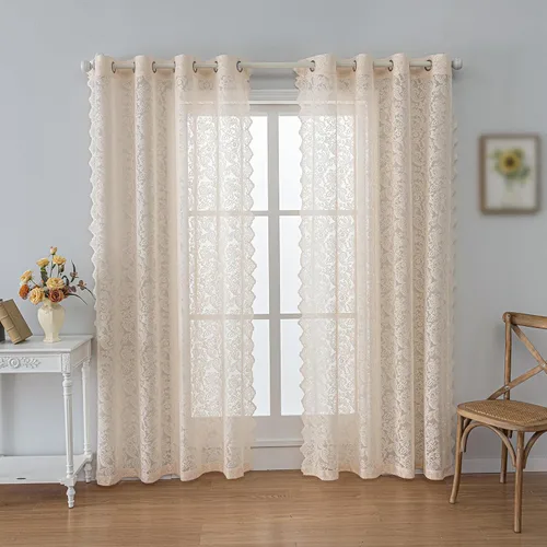 Miniatura 22 de Anytime Paneles de Cortinas Transparentes Arcoíris para Sala de Estar Elegantes Juegos de Tratamiento de Ventanas Translúcidas Filtrantes de Luz