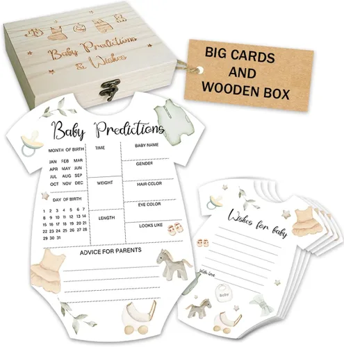 Miniatura 7 de 50 tarjetas de consejos para baby shower para juegos de baby shower, caja de consejos de ropa de bebé y tarjetas de deseos para nuevos padres