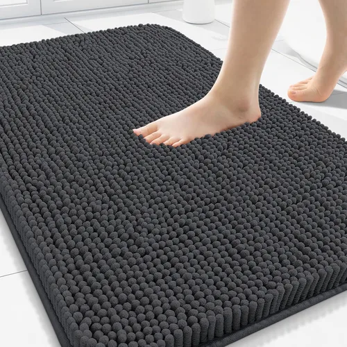 Miniatura 88 de Arotive Alfombras de baño de felpilla extrasuaves y absorbentes, de 24 x 16 pulgadas, lavables a máquina, parte trasera de goma antideslizante