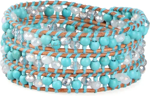 Miniatura 5 de KELITCH Skull 3 Wrap Leather Bracelet Punk Beaded Bracelets Stackable Gothic Bangle Bracelets