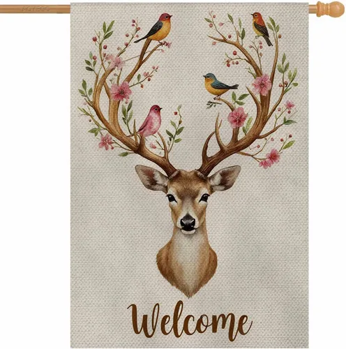 Miniatura 18 de AOYEGO Daisy - Bandera de bienvenida para casa, de 28 x 40 pulgadas, grande, vertical, de doble cara, abejas en una margarita blanca salvaje