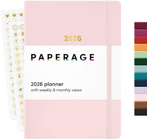 Miniatura 14 de PAPERAGE Agenda semanal y mensual 2026, 12 meses (enero de 2026 a diciembre de 2026), 5.6 x 8 pulgadas, agenda 2026 de tapa dura con hojas semanales