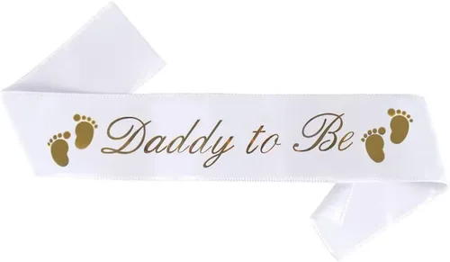 Banda para baby shower con clase para papá (texto en blanco con letras doradas), decoración de fiesta de baby shower, regalos, regalos, suministros