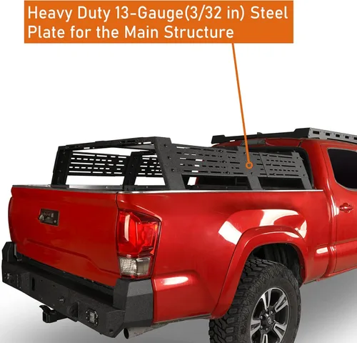 Miniatura 6 de Hooke Road - Barra de cama alta de 12.2" para camionetas de tamaño completo con rieles de cama - Compatible con Toyota Tundra 07-23 y Toyota Tacoma