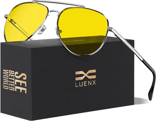 Miniatura 26 de LUENX, Aviator - Gafas de sol polarizadas, para hombres y mujeres, protección UV 400, con funda 60MM