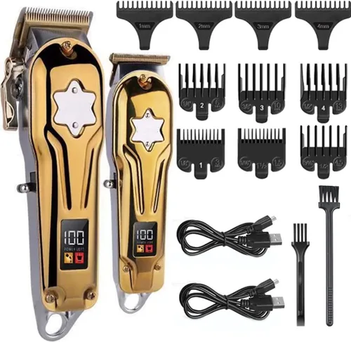 Cortadora de pelo profesional para hombres, 2 piezas de carcasa de metal, kit profesional de recortadora de pelo para hombres, peluquería, cortadora