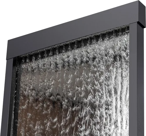 Miniatura 5 de Alpine Corporation MLT170S - Fuente de cascada para interiores y exteriores de 48 pulgadas con luz LED, moderna fuente de agua de pared negra
