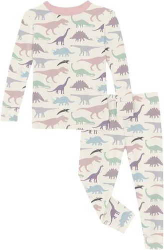 Miniatura 81 de KicKee Pants Conjunto de pijama de manga larga con estampado de piezas