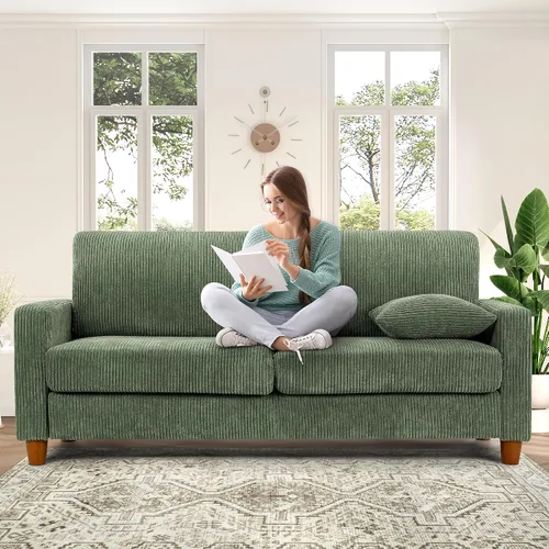 Miniatura 32 de Kidirect Silla de acento extragrande de 35.5 pulgadas, sillas de sala de montaje fácil, silla de lectura de pana para dormitorio, sillas de acento