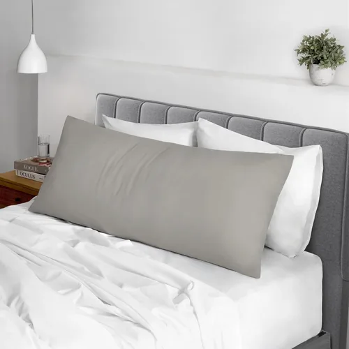 Miniatura 31 de Pizuna Juego de 2 fundas de almohada de 100 % algodón puro, tamaño estándar, color blanco, lujosas fundas de almohada de 400 hilos de satén