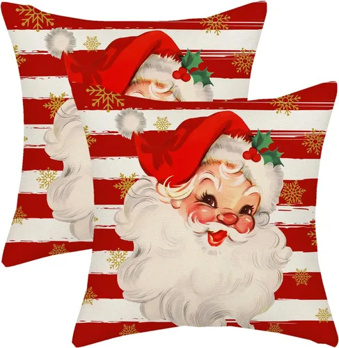 Miniatura 9 de AGAYNA Juego de 2 fundas de almohada decorativas con diseño de acuarela verde salvia para árbol de Navidad de 16 x 16 pulgadas, para sofá, invierno