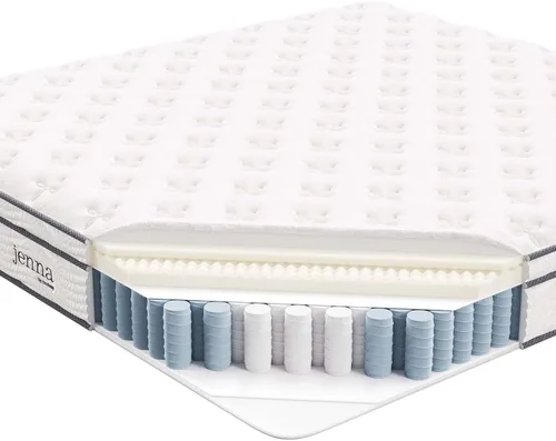 Miniatura 5 de Modway Jenna - Colchón King de muelles interiores (8 pulgadas), Espuma, Blanco