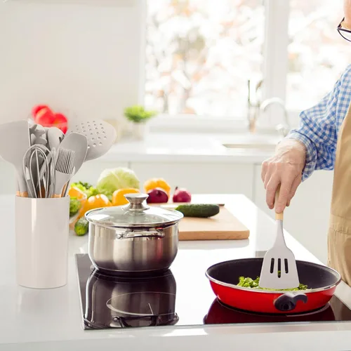Miniatura 6 de LIANYU Juego de utensilios de cocina de 15 piezas con soporte, utensilios de cocina de silicona que incluyen espátula, pinzas, espátula, espátula