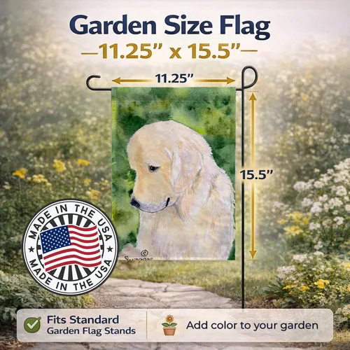 Miniatura 3 de Caroline's Treasures SS8757GF - Bandera decorativa para jardín con diseño de Golden Retriever para jardín, jardín, jardín, multicolor, diseño