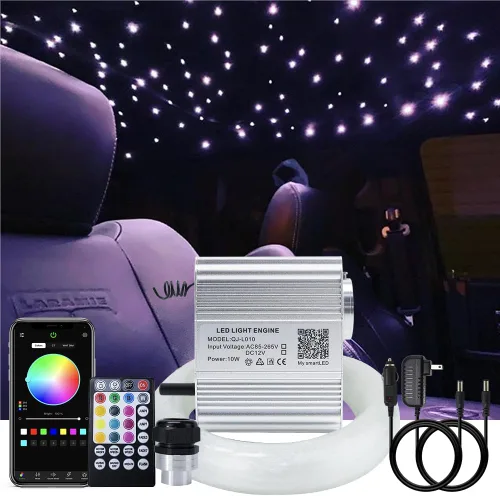 AKEPO Kit de luces de fibra óptica parpadeantes mejorado con APP de 10W con modo de música para techo de estrella, luz de cielo para automóvil, uso