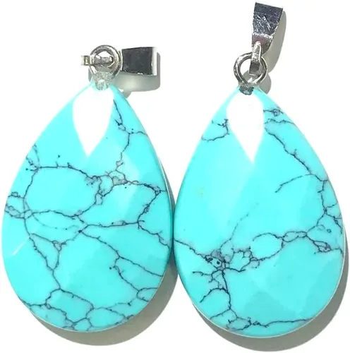 Miniatura 2 de LE SKY 12 colgantes de piedra natural en forma de gota de agua con forma de ágata de cristal facetado, piedra de Reiki para hacer joyas y collares