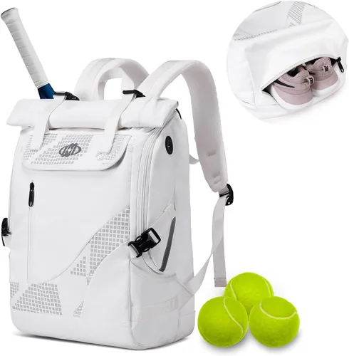 Miniatura 8 de UMGG - Mochila de tenis para mujeres y hombres con capacidad para 2 raquetas con compartimento para zapatos, mochila grande de pickleball