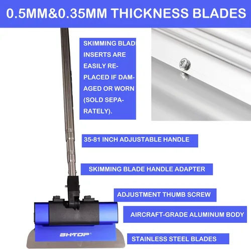 Miniatura 5 de Herramientas para yeso Cuchilla para yeso con mango extensible - 7", 10" 14" 16" y 24" Cuchillas de aluminio extruido Acero inoxidable 301