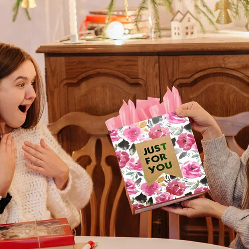 Miniatura 6 de Colodeol 4 Piezas Bolsas de Regalo del Día de San Valentín de 16.8" con Papel de Seda, Bolsa Extra Grande del Día de San Valentín con Asas Bolsas