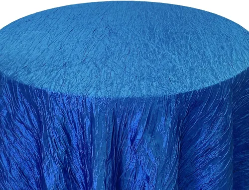 Miniatura 4 de YOUR CHAIR COVERS - Mantel redondo de 120 pulgadas de tafetán arrugado - Azul real, mantel brillante aplastado para mesa de comedor para boda