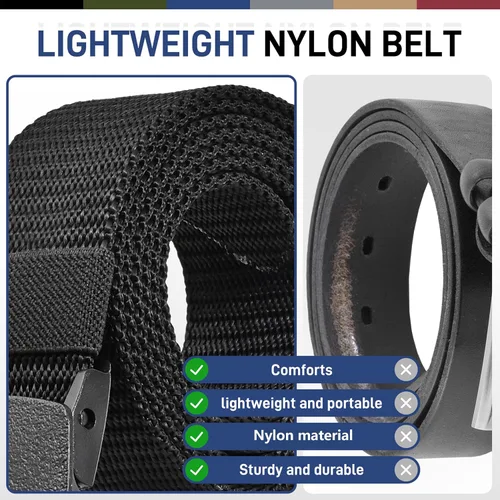 Miniatura 3 de UNGGJKB Men's Tactical Belt, Nylon Casual Elastic Belt, Work Belt That Can Be Cut And Adjusted