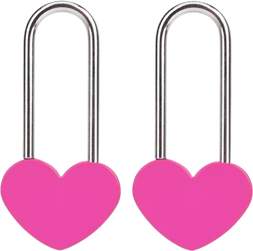 Miniatura 42 de Candado de amor VeYocilk de 3.5" 50mm en forma de corazón, candado de corazón negro para deseos de amor, ideal para bodas, San Valentín