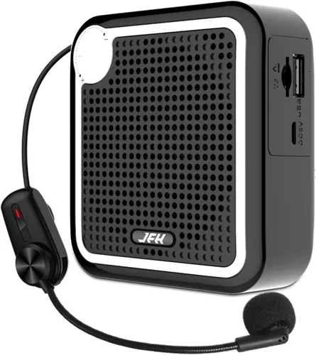 JFH Amplificador de voz para profesores, micrófono y altavoz portátil, amplificador de voz inalámbrico Bluetooth recargable, sistema PA, mini