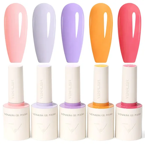 Miniatura 12 de VENALISA - Juego de esmaltes de uñas de gel rosa sin hema, 6 colores, popular kit de esmalte de gel rosa nude, esmalte en gel de remojo con lámpara