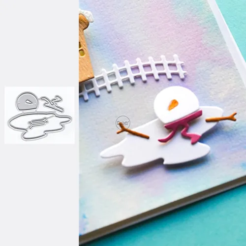 DzIxY Preciosos troqueles de corte de metal con diseño de muñeco de nieve para hacer tarjetas, troquelados, troquelados, plantillas de máquina de 16