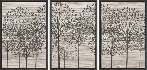 Miniatura 8 de SIGNWIN Lienzo enmarcado para pared, juego de arte de collage de hojas transparentes en blanco y negro, ilustraciones de naturaleza silvestre, arte