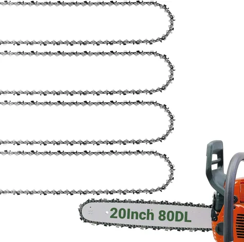 Cadena de motosierra de 20 pulgadas, 80 eslabones de transmisión de .325 pulgadas, calibre 050 pulgadas, compatible con Husqvarna450 Rancher, 4435E,