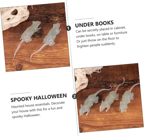 Miniatura 5 de 20Pcs Luminous Fake Mouse Halloween Prank Props Creepy Simulated Mice for Haunted House Party Decorations and Scary Trick Accessories