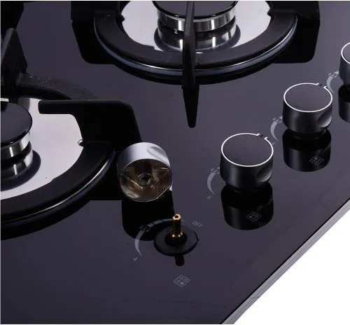 Miniatura 4 de Deli-kit® Placa de cocina de gas de 24 pulgadas Doble combustible sellado 4 quemadores Placa de cocina de gas de vidrio templado DK145-A01S Cocina