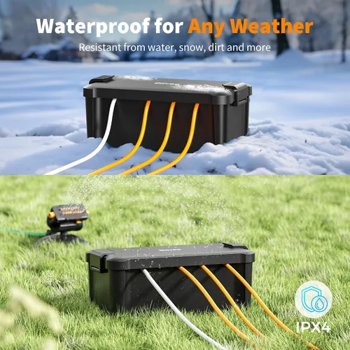 Miniatura 2 de Diivoo Cubierta de Cable de Extensión Mediana Resistente a la Intemperie, Protector de Enchufe Exterior Impermeable, Caja de Cable de Extensión