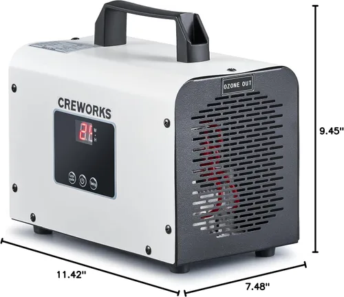Miniatura 9 de CREWORKS Generador de ozono digital, máquina de ozono de alta capacidad de 38000 mg/h para eliminación de olores de humo de coche, hogar, mascotas