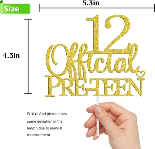 Miniatura 2 de Decoración oficial para tartas preadolescentes de 12 años, decoración para pastel de cumpleaños de 12 años, decoración de pastel de felicitación a