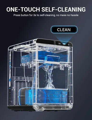 Miniatura 5 de Encimera de hielo de pepita de 44 libras, máquina de hielo de guijarros, fabricación de hielo rápida de 5 a 10 minutos, autolimpieza, portátil