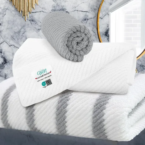 Miniatura 68 de VOOVA & MOVAS Toallas de baño amarillas – 100% algodón Secado rápido Peso Gruesas Suave, juego de 6 toallas de baño, 2 toallas grandes de 30