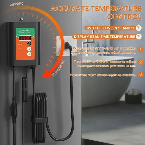 Miniatura 5 de 1800W Titanium Fully Submersible Portable Electric Immersion Hot Tub & Pool Water Heater with LCD Temperature Controller & Leakage Protection, Ideal