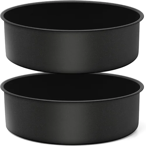 Miniatura 9 de P&P CHEF Molde para tartas de 8 pulgadas, antiadherente, redondo, para hornear, juego de moldes para cumpleaños, bodas, 2.94 pulgadas de profundidad