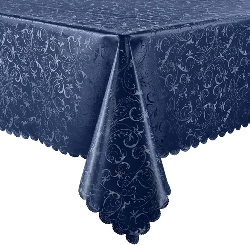 Miniatura 45 de Smiry Mantel cuadrado, mantel de vinilo resistente al agua, lavable, para cocina y comedor (azul bebé, 54 x 54 pulgadas)