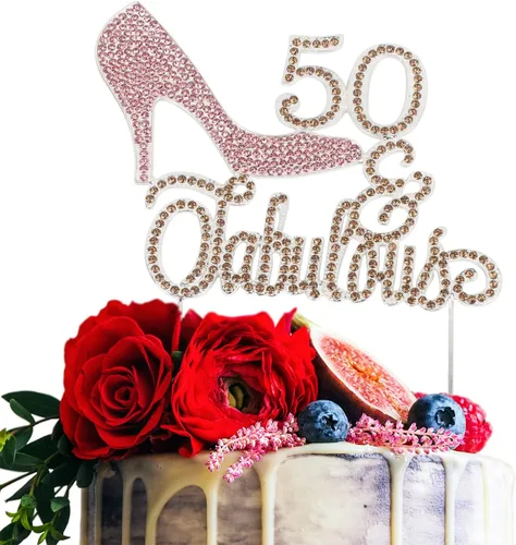 Miniatura 10 de LINGTEER 30 fabulosos adornos para tartas de cristal con diamantes de imitación de tacón alto, color rosa, perfecto para 30 cumpleaños, aniversario