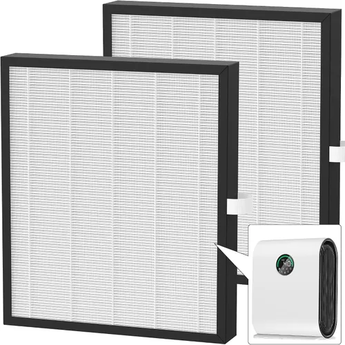 Paquete de 2 filtros de repuesto KJ217 compatibles con purificador de aire Mooka KJ217, filtro 3 en 1 con filtro de carbón activado