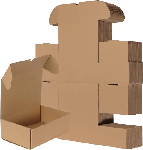 Miniatura 10 de RLAVBL Juego de 25 cajas de envío de 10 x 8 x 3, caja de cartón corrugado blanca para embalaje, correo, negocios Blanco