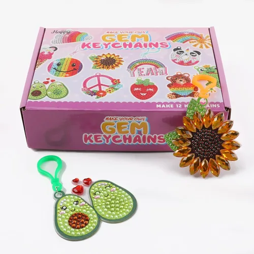 Miniatura 6 de Happy makers Big Gem Diamond Art Painting Arts Crafts Llaveros Suncatchers Kits para regalos, kit de pintura de mosaico por números