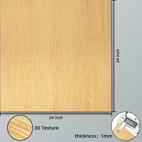 Miniatura 2 de Chapa de madera de arce, diseño de lujo, laminado de 24 x 24 pulgadas, no pegado, flexible, duradero, paneles de chapa de madera de PVC, paneles