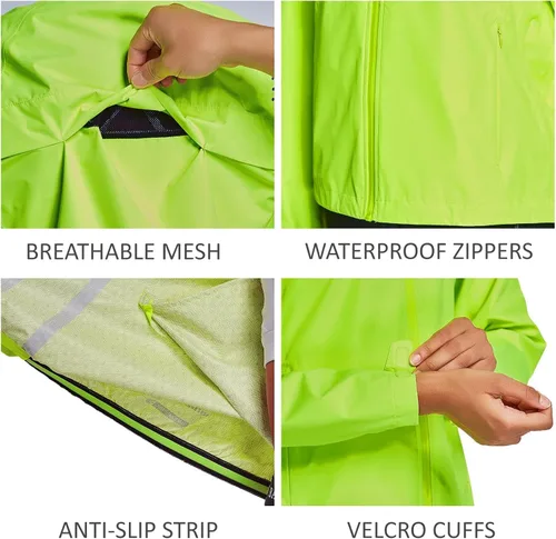Miniatura 5 de BALEAF Women's Cycling Rain Jackets Waterproof Windbreaker Running Jackets Reflective Rain Gear Packable Lightweight Hooded